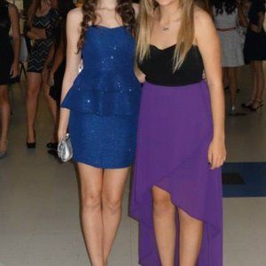 Navy Blue Peplum Dress